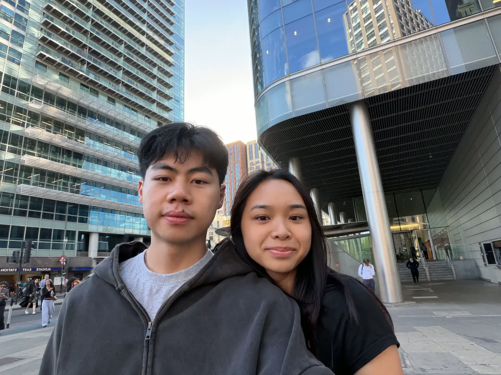 Jaden and Tam Ann together in the city at sunset